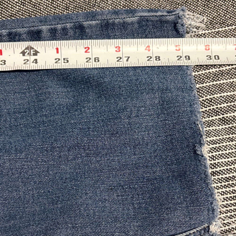 Judy Blue Straight Leg Jeans Medium Wash High Rise Raw Hem Size 8 - Picture 9 of 9